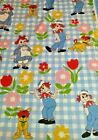 Vintage! Raggedy Ann/Andy Blue/White Check Cotton Fabric - 1978 - Bthy - 18"X44"