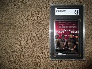 1997-98 TOPPS CHROME BASKETBALL SET CHICAGO BULLS CHAMPIONS #51 SGC 8 NM-MT - Picture 1 of 2