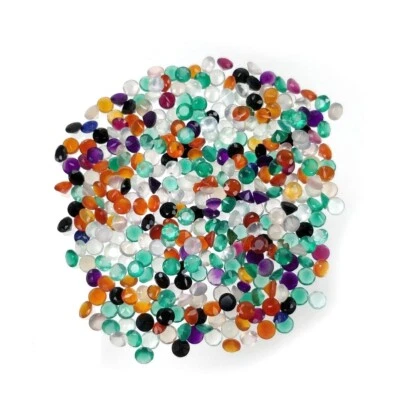 Piedra preciosa ONYX multicolor 54,35 quilates facetada forma redonda 3,5 mm 369 piezas para joyería Foto 1 de 4