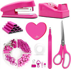 Hot Pink Office Supplies,  Hot Pink Desk Accessories, Stapler and Tape Dispenser