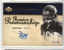 2007 Upper Deck Premier Penmanship Autographs Gold #PPBA David Ball /99