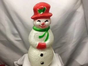 22" Weihnachten Grübchen Schneemann Blasform Vintage Made in USA Works Union Products - Bild 1 von 11