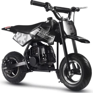 MotoTec DB-02 50cc 2-Stroke Kids Supermoto Gas Dirt Bike Black Age 13+ Off Road - Picture 1 of 6