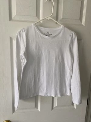 Girls XL Tee Shirt SOLID WHITE Crew Neck 100% Cotton XL 14-16 Layering Essential - Image 1 of 4