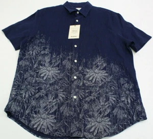 MURANO Mens 100% LINEN S/S Shirt L Large NWT Floral - Picture 1 of 6