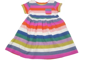 Mini Boden Dress Girl's Sz 4/5Y Multicolor Striped Short Sleeve Summer Casual - Picture 1 of 6