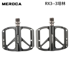 MEROCA Road Mountain Bike Pedals Flat Al Sealed DU/Bearing 9/16" For MTB BMX