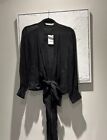 BNWT Zara Wrap Around Blouse Shirt Top - Black - Size XS