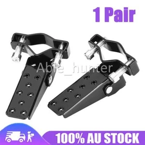 Retro Motorcycle Clamp-on Steel Axle Foldable Foot Step Pegs For MTB BMX Bike AU - Picture 1 of 9