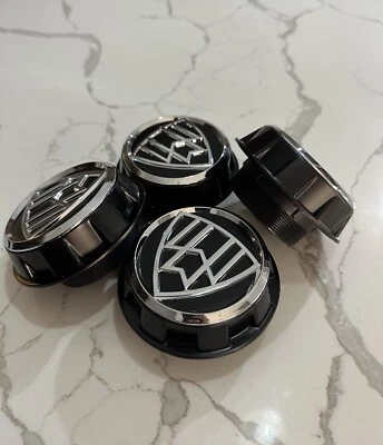4pcs Mercedes Benz Maybach C63s E63s CLS63s Black AMG Center Caps Screw On 60mm - Image 1 of 4