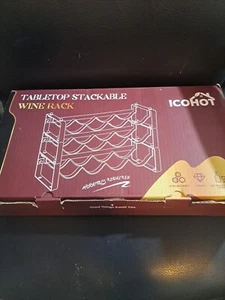 Stapelbares Weinregal Arbeitsplatte, stabiler Weinflaschenhalter freistehend 3 Ebenen - Bild 1 von 2