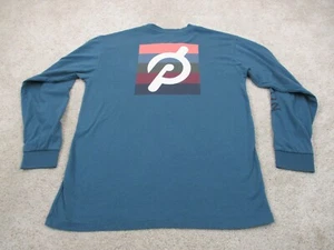 Peloton Shirt Men Small Green Logo Long Sleeve Crew Neck Tee Cotton Blend Gym * - Picture 1 of 11