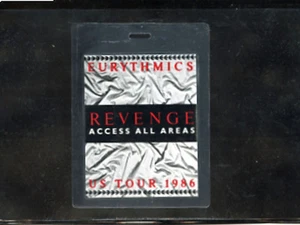 Eurythmics - Revenge U.S. Tour 1986 - laminate access all areas tour pass - Picture 1 of 1