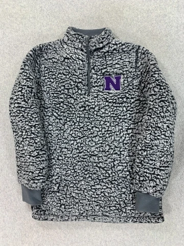 Northwestern Wildcats 1/4 Zip Sherpa Pullover (Women's Small) Gray Cover