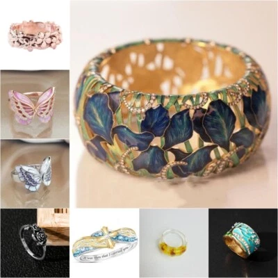 Anillo Elegante Regalo Tallado Patrón Moda Joyería Amistad Talla 6-13 Foto 1 de 4