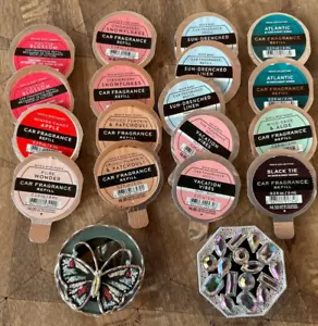 19pc Set of Car Fragrance REFILL PODS & Visor /Vent CLIPs Bath and Body Works - Picture 1 of 2