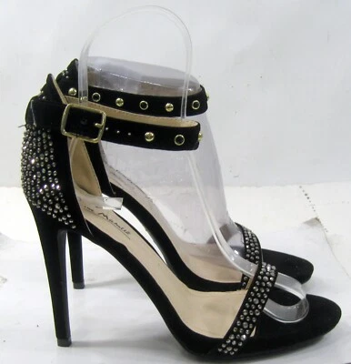 Anne Michelle черный 4,5» высокий каблук с открытым носком лодыжки ремень туфли женщин размер 8,5 - Изображение 1 из 4