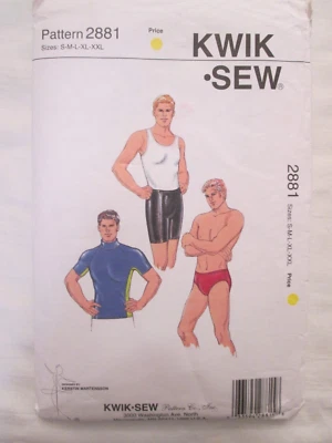 Kwik Sew 2881 Mens Swim Shirt Shorts Trunks Pattern S M L XL XXL 34-52 UC - Image 1 of 4