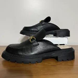 Mocassini donna Lulus Ranae neri slide on nero oro ferramenta Horsebit taglia 10 - Foto 1 di 9