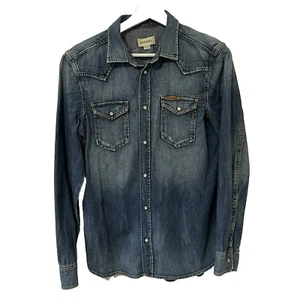 Diesel Men's Snap Button Blue Denim Long Sleeve Shirt Small Cowboy Western - Picture 1 of 5
