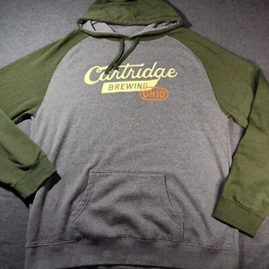 Cartridge Brewing Ohio Beer Brand Promo Hoodie Men's 2XL Green Gray Sweatshirt  - Picture 1 of 9