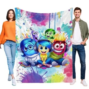 Inside Out Flanelldecke Weichbett Sofaüberwurf Decke Geburtstag Geschenk für Kinder - Bild 1 von 16