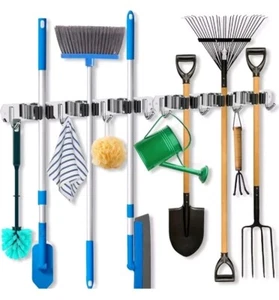 2er Pack Mopp Besen Halter Wandhalterung, Besen Organizer Mopp und Besen Aufbewahrung Werkzeug - Bild 1 von 5