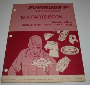Parts Book Ersatzteilkatalog Evinrude Outboards Triumph 70 HP 70472 70473 70442! - Imagen 1 de 1