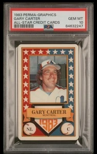 1983 PERMA-GRAPHICS ALL-STAR CREDIT CARD ~ GARY CARTER HOF PSA 10 GEM MINT - Picture 1 of 2