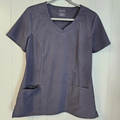 Cherokee Xfinity  Scrub Top Gray  Size Medium Stretch Back Panel Uniform - Image 1 of 4