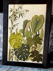 Vintage HTF Bucilla Verdant Garden Crewel Monstera Plants Ladybug
