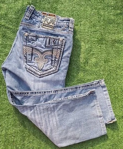 Rock Revival Elijah Men Size 40 Measurements 42x26 Jeans Distressed Blue Jeans - Picture 1 of 24