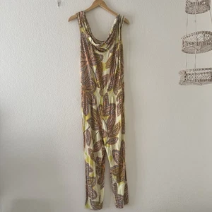 Trina Turk Women's Jumpsuit Yellow Orange Purple Summer Casual Sample Size Small - Picture 1 of 3
