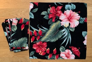 Juego hecho a mano de 6 servilletas cuadradas de tela hawaiana de 16" tela de corteza de algodón de hibisco - Imagen 1 de 4