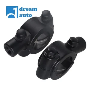 Universal Motorcycle Handle Bar for Mirror Mount Holder Clamp Adaptor 7/8" 10mm - Picture 1 of 17