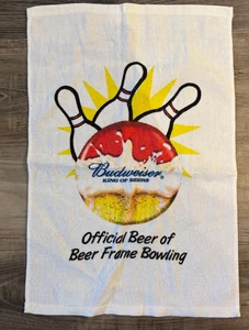 Budweiser King of Beers Hand Towel Bowling Mancave Beer Frame Bowling 17" x 11" - Picture 1 of 5