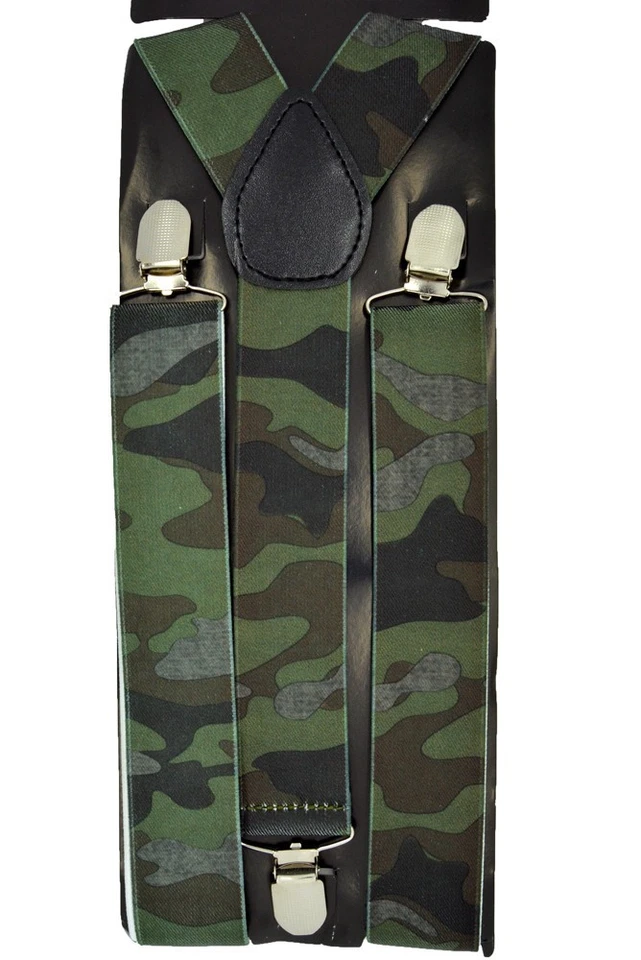 Hombres Unisex Clip-on Brackets Elástico Ancho "Camuflaje" Y Espalda Tirantes  Foto 1 de 1