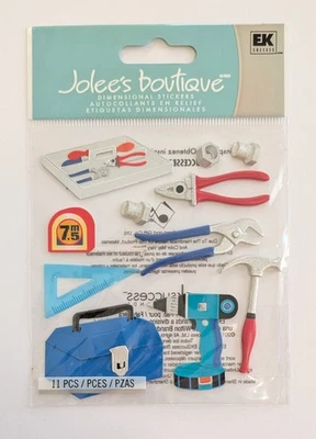 Jolee's Tools Tool Box Drill Hammer Handyman Construction Scrapbooking Stickers - Image 1 of 2