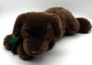 GUND x Eddie Bauer Chocolate Lab Welpe Hund mit Schal 15 Zoll Plüsch Weihnachten 1996 - Bild 1 von 4