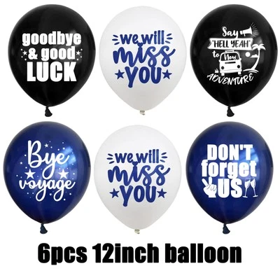 Goodbye Balloon Leave Party Decoration Retirement Farewell Good Luck 12" 6pcs