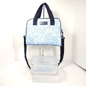 Jo And Jo Australia Thermo/Thermo Brotzeittasche Tasche blau Paisley & 2 Behälter - Bild 1 von 22
