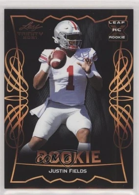 2021 Leaf Trinity Box Black Justin Fields #RB-09 Rookie RC - Image 1 of 2