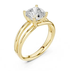 Anillo de compromiso solitario diamante cultivado en laboratorio cojín cuadrado de 2 quilates regalo - Imagen 1 de 12