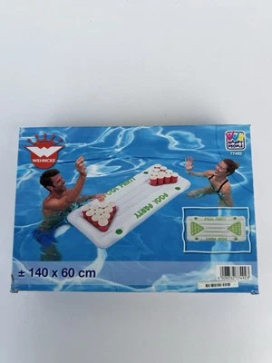 Beer Pong Spiel Aufblasbar 140 x 60 cm Pool Partyspiel Wehncke Happy People Neu