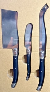 Santa Barbara Charcuterie Knives & Spreaders Stainless Steel Black Set/3 NIB - Picture 1 of 7