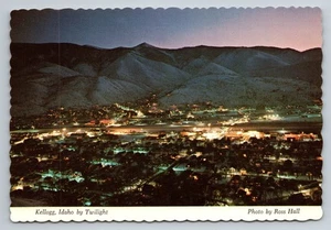 Kellogg Idaho Twilight Photochrome Postkarte von Ross Hall 6x4 - Bild 1 von 2