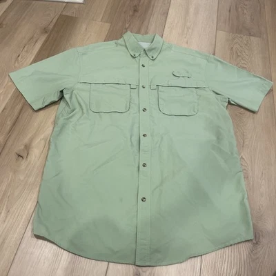 Camisa LL Bean Para Hombres L Alta Manga Corta Con Botones Pesca Exterior Bolsillos Ventilación Foto 1 de 4