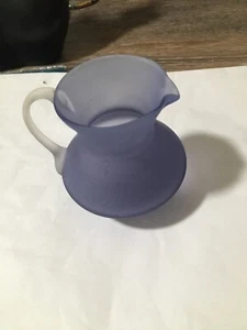 Blenko Glass Co. Blown Glass Frosted Purple Mini Pitcher/Creamer - Picture 1 of 11