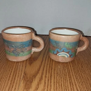 2er Set Seminario Urubamba Peru Keramik Steingut Ton Becher Becher Tasse - Bild 1 von 9