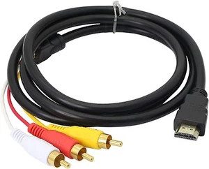 HDMI Male to 3 RCA RGB Male AV Video Audio Adapter Cable For HDTV DVD Player - Picture 1 of 11
